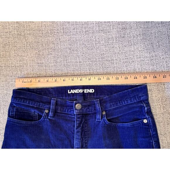 Lands' End Navy Blue Corduroy Straight Leg Mid Rise Women's Pants Jeans Sz 8 - Picture 10 of 13